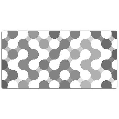 Desk mat Gray and white circles