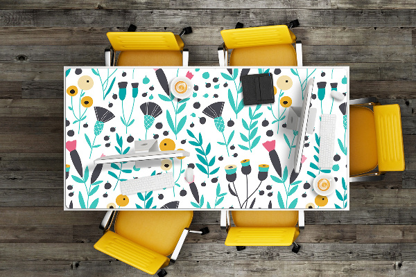 Full desk pad Scandinavian flowers