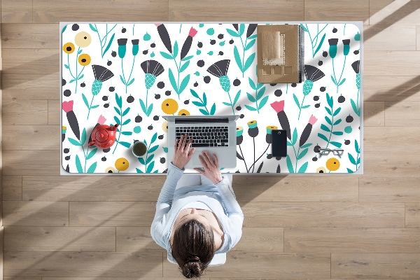 Full desk pad Scandinavian flowers