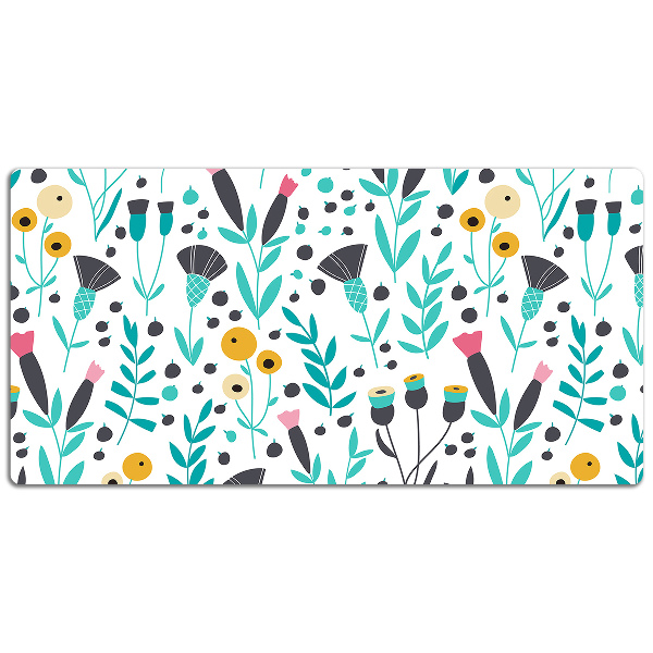 Full desk pad Scandinavian flowers
