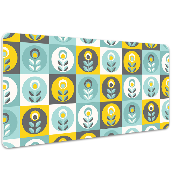 Large desk mat table protector floral pattern