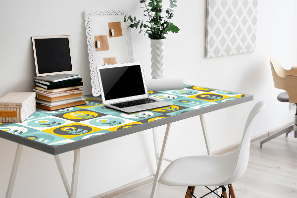 Large desk mat table protector floral pattern