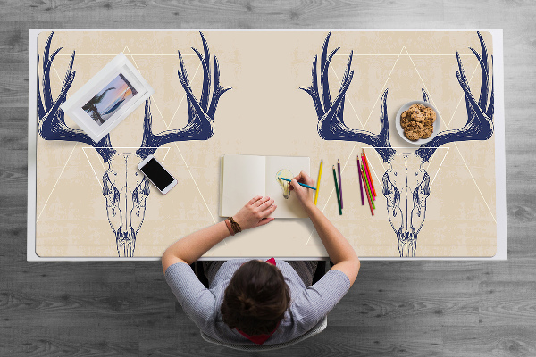 Desk pad deer skull