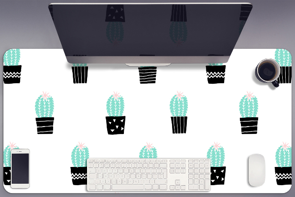 Large desk mat for children cacti