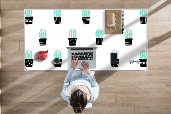 Large desk mat for children cacti