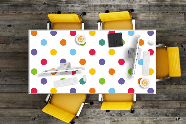 Desk pad colored dots