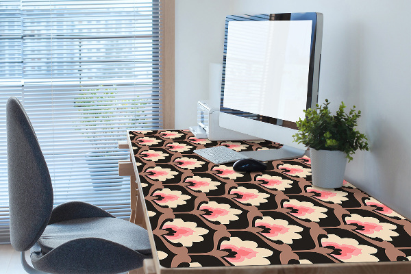 Large desk mat table protector floral pattern
