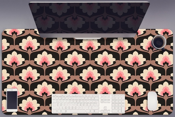 Large desk mat table protector floral pattern