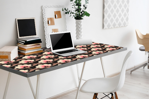 Large desk mat table protector floral pattern