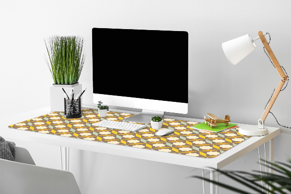 Large desk pad PVC protector vintage pattern