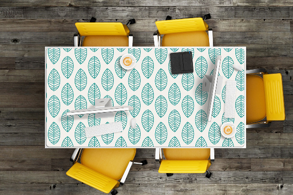 Large desk mat for children leaves pattern
