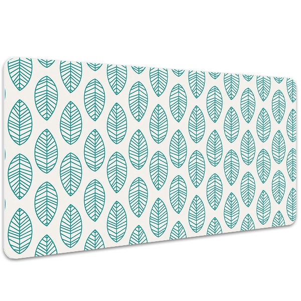 Large desk mat for children leaves pattern