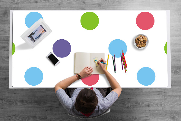 Desk pad colored dots