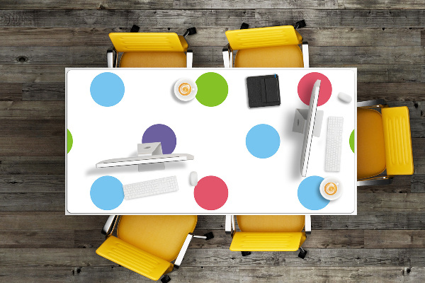Desk pad colored dots
