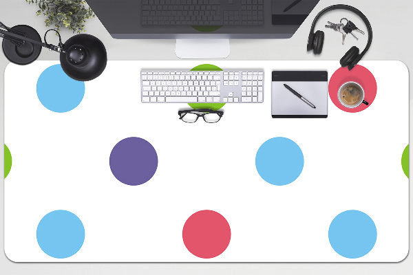Desk pad colored dots