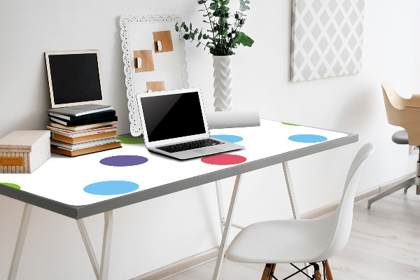 Desk pad colored dots