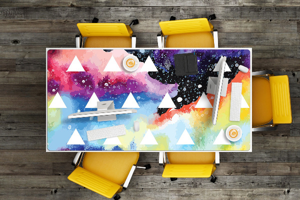 Desk mat space triangles