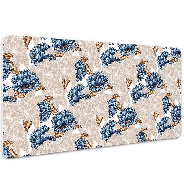 Full desk pad blue flowers