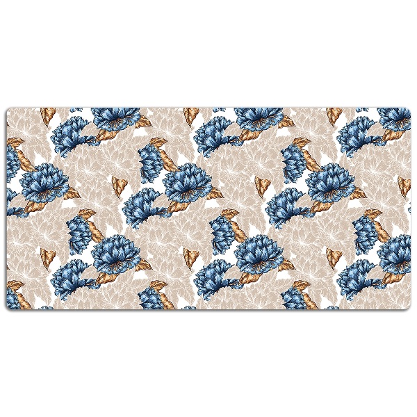 Full desk pad blue flowers