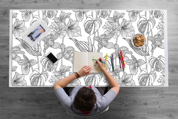 Full desk mat flowers contours