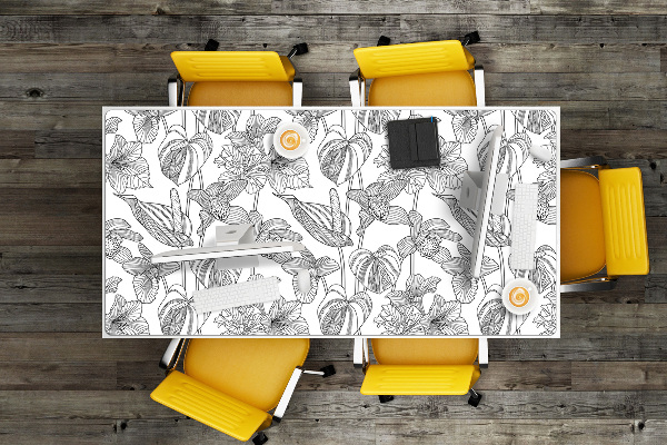 Full desk mat flowers contours