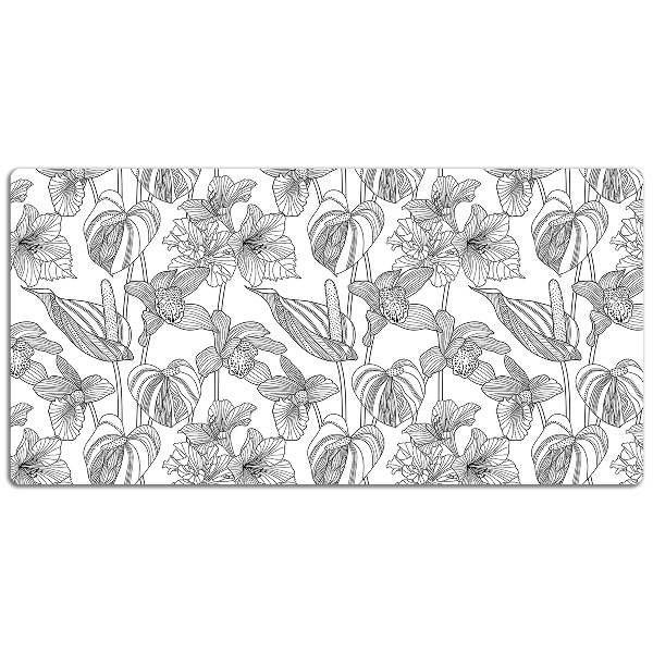 Full desk mat flowers contours