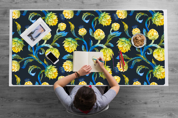 Full desk protector artichoke flowers