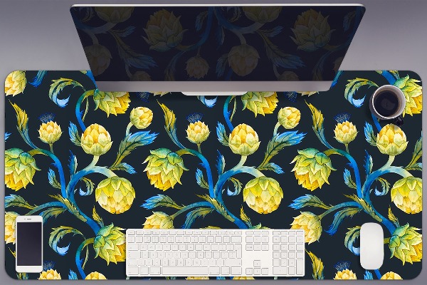 Full desk protector artichoke flowers