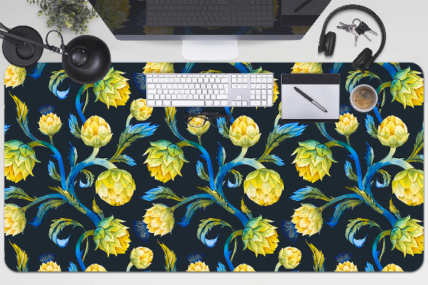 Full desk protector artichoke flowers