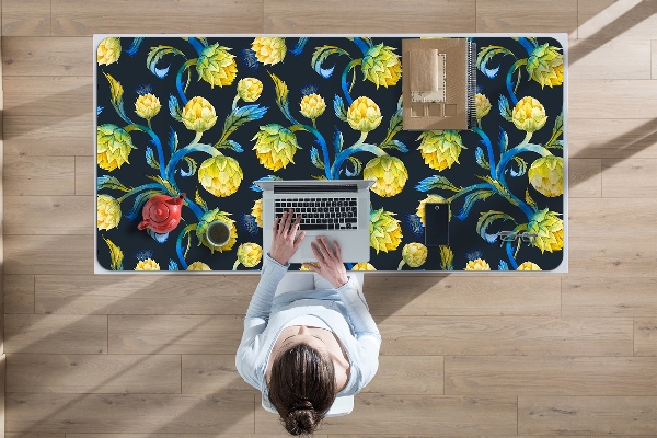 Full desk protector artichoke flowers