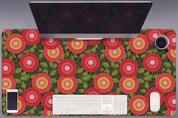 Desk mat geometric flowers