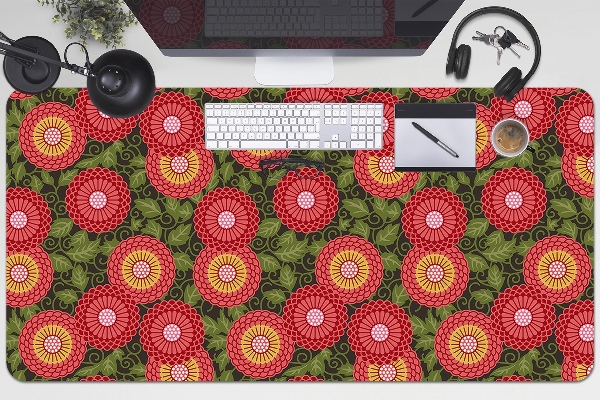 Desk mat geometric flowers