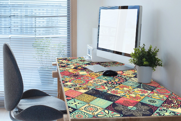 Full desk protector ethnic mosaic