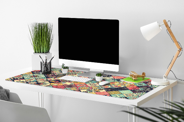 Full desk protector ethnic mosaic
