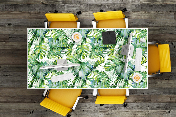 Large desk mat table protector dense jungle