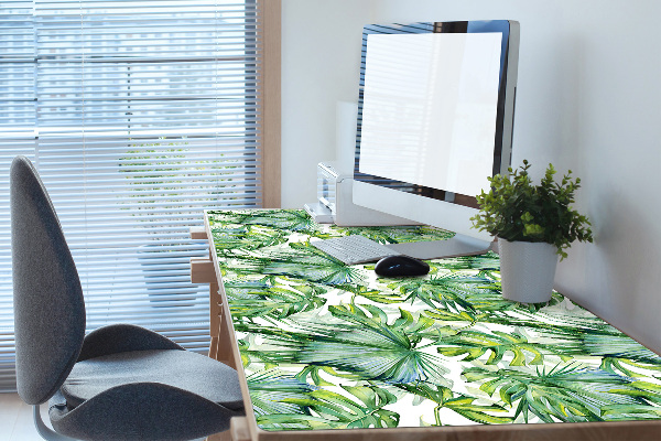 Large desk mat table protector dense jungle