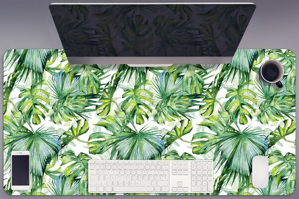 Large desk mat table protector dense jungle