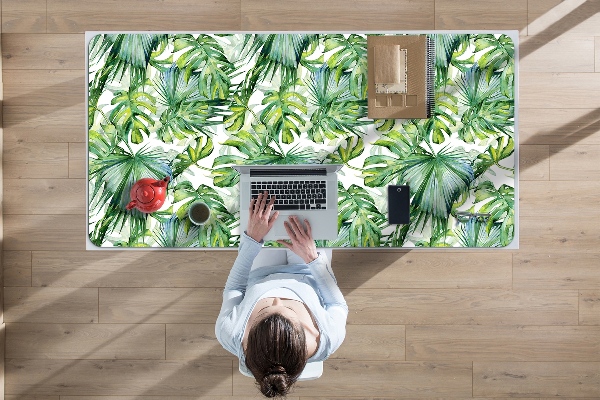 Large desk mat table protector dense jungle
