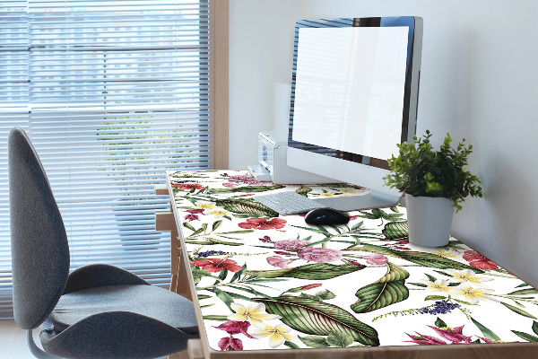 Full desk pad tropical flowers