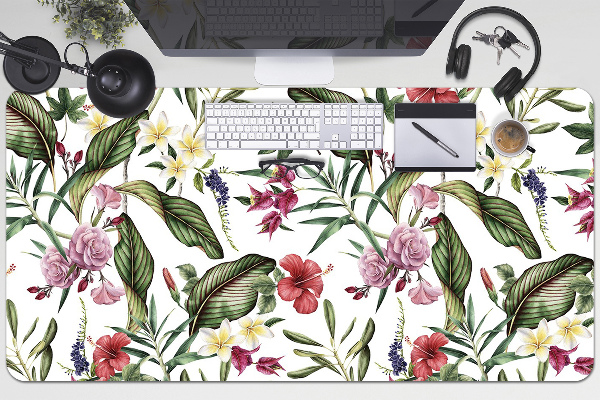 Full desk pad tropical flowers