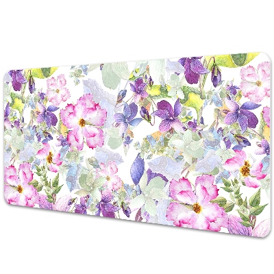 Full desk protector purple flowers