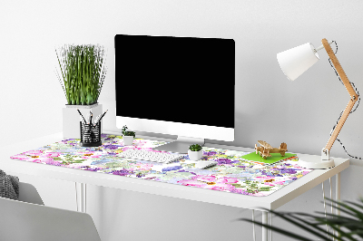 Full desk protector purple flowers