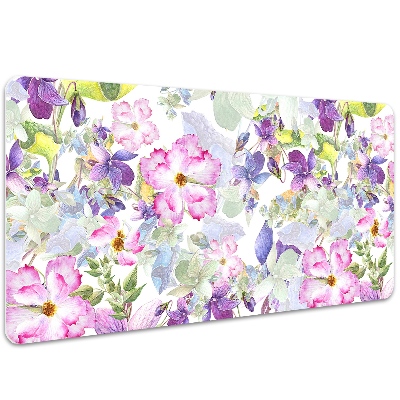 Full desk protector purple flowers