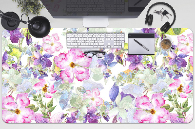 Full desk protector purple flowers