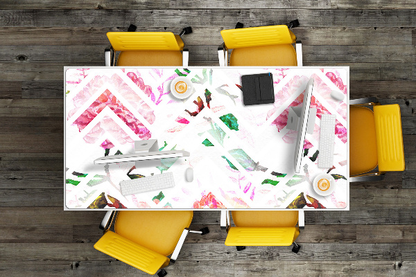 Full desk protector floral Chevron
