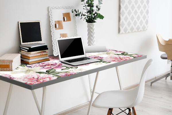 Large desk mat table protector Art flowers