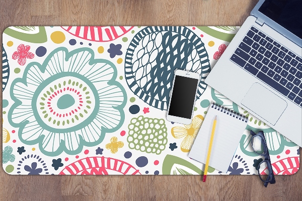 Desk pad Colorful flowers
