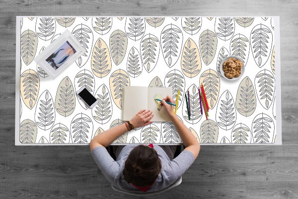 Full desk mat leaves graphics