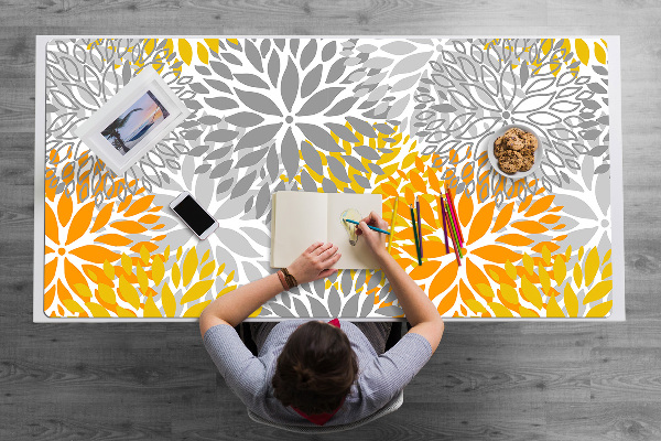 Large desk mat for children chrysanthemums