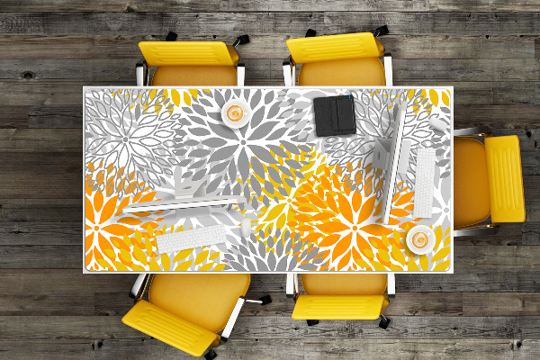 Large desk mat for children chrysanthemums